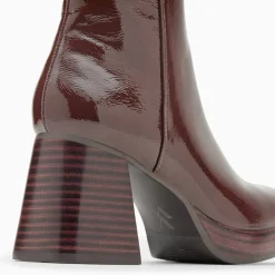 Bottines Marina Marron A Plateforme Et Talon Bois