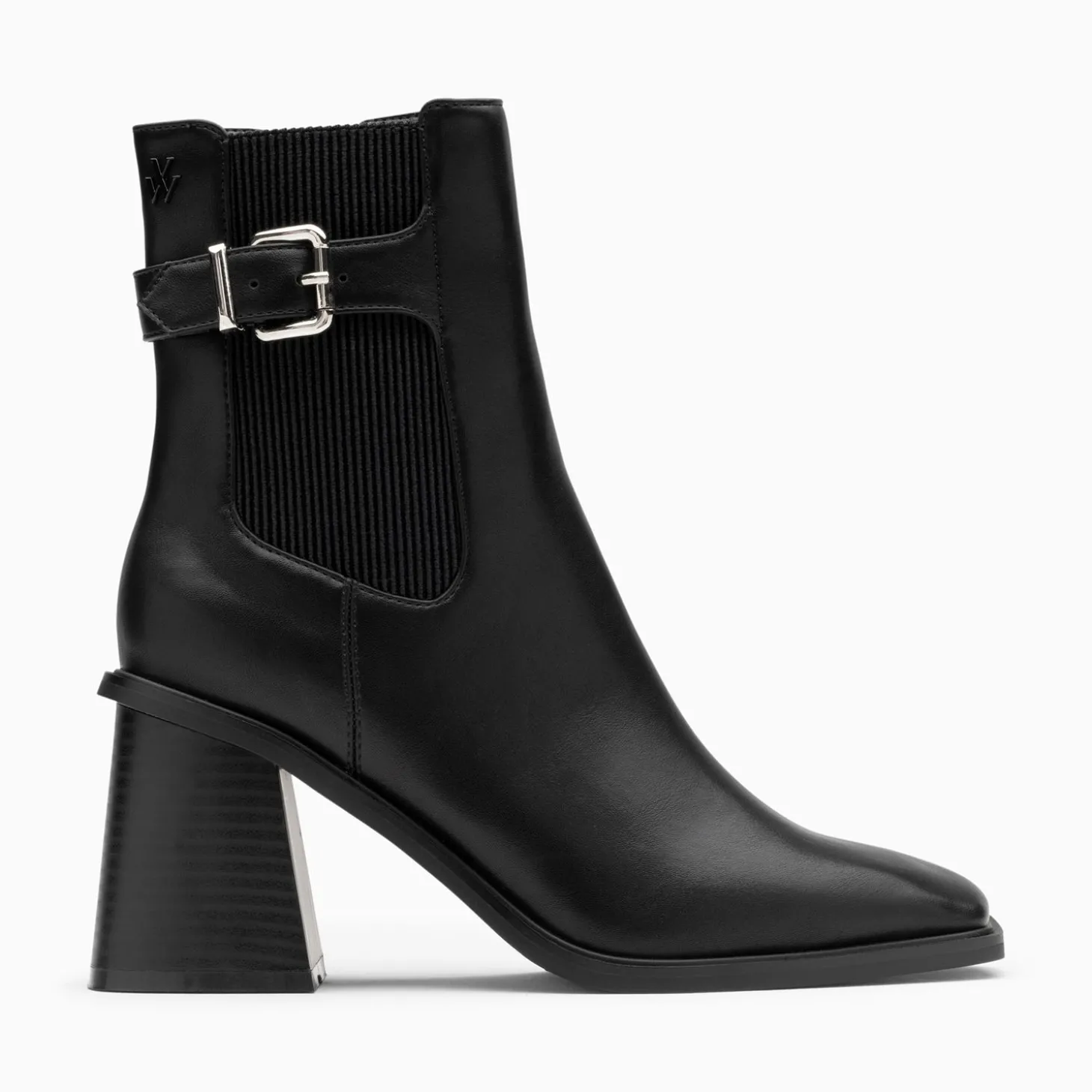Bottines Montantes Clementine Noires A Talon Trapeze