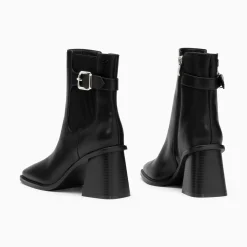 Bottines Montantes Clementine Noires A Talon Trapeze