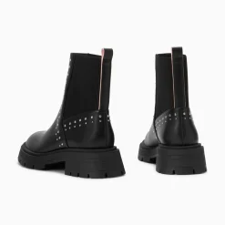 Bottines Montantes Montmartre Noires A Clous Et Elastique