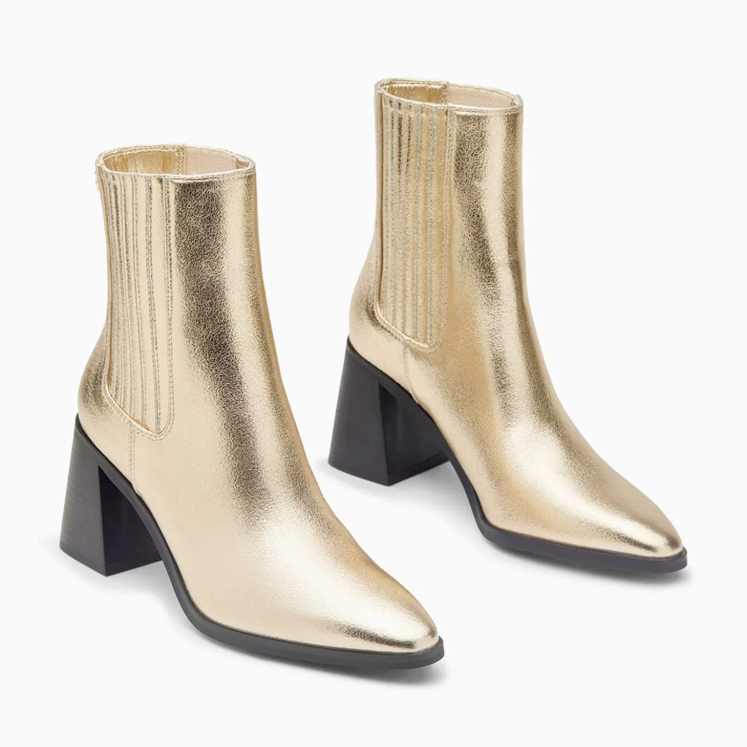 Bottines Montantes Taylor Or A Talon Trapeze