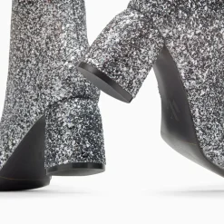 Bottines Pailletees Londres Argent A Talon
