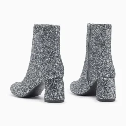 Bottines Pailletees Londres Argent A Talon