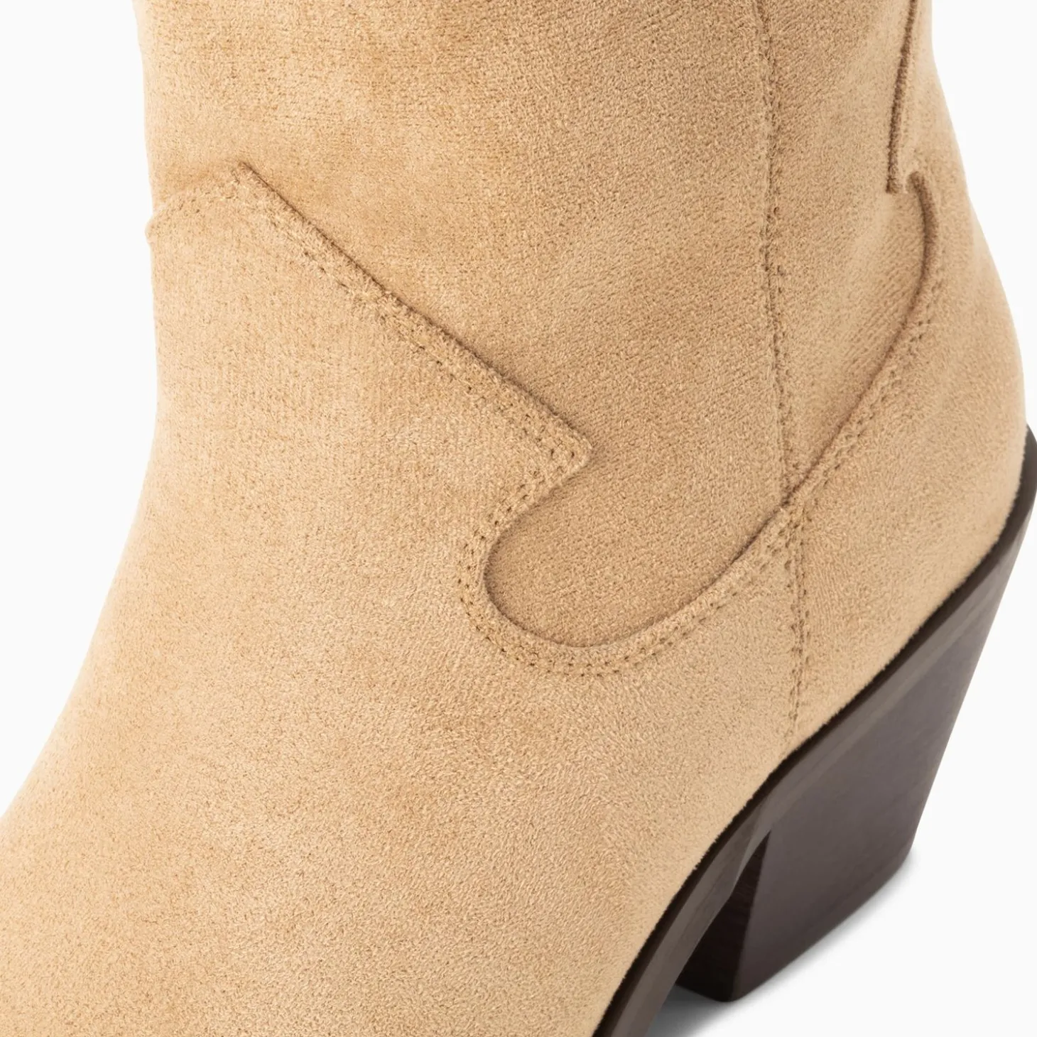 Bottines Santiags Beverly Beiges Mi-Mollet