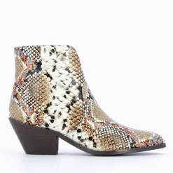 Bottines Santiags Caroline Multicolores Effet Serpent