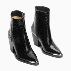 Bottines Santiags Jenn Noir Croco A Talon