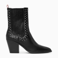 Bottines Santiags Rivoli Montantes Noires A Clous