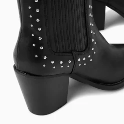 Bottines Santiags Rivoli Montantes Noires A Clous