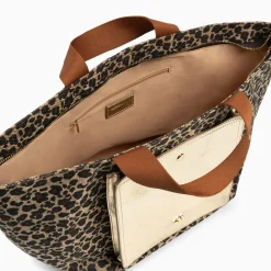 Cabas Iris Leopard A Pochette Or