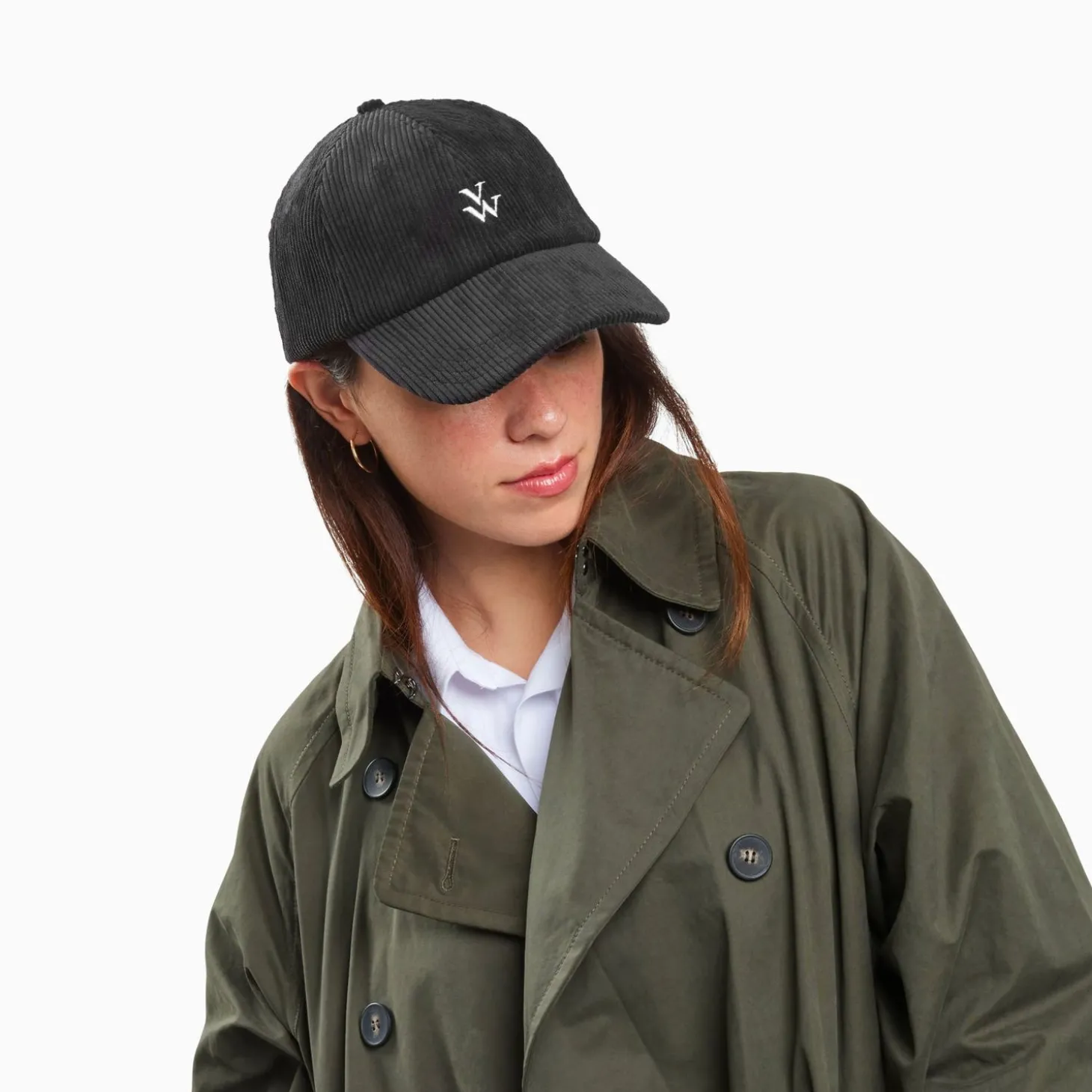 Casquette Jess Noire En Velours Cotele