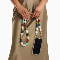 Chaine De Telephone Livia En Pierres Multicolores