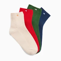 Chaussettes Courtes Amy Bleu Marine Cotelees