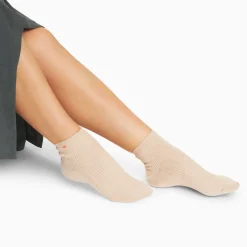 Chaussettes Courtes Amy Beiges Cotelees