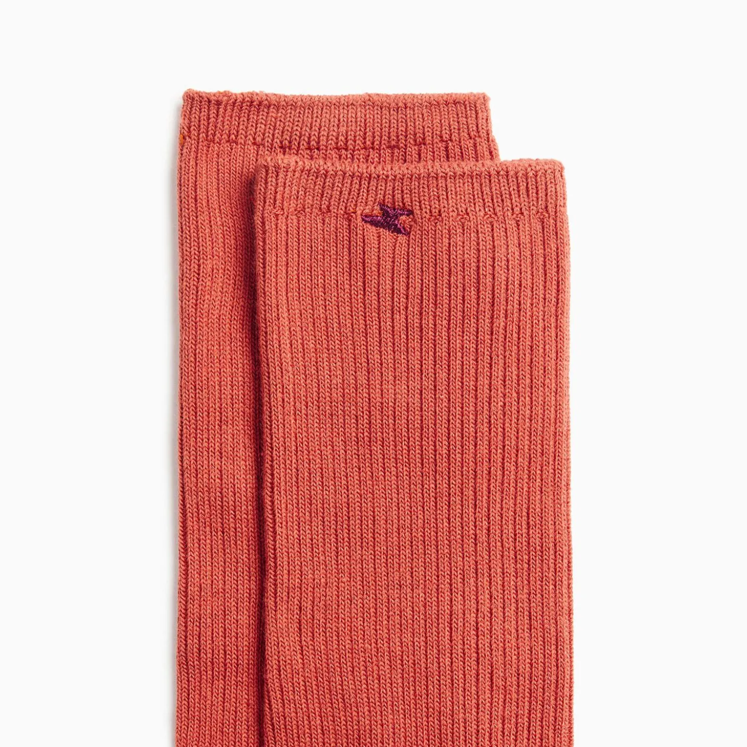 Chaussettes Ella Brique Cotelees