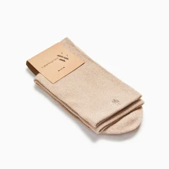 Chaussettes Quinn Beige Et Or Paillete