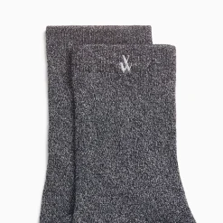 Chaussettes Quinn Noir Et Argent Paillete