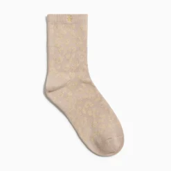 Chaussettes Tara Beige Et Leopard Or