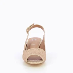 Escarpins Peep-Toe Maureen A Paillettes Or