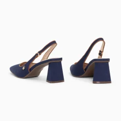 Escarpins Slingback Lara Marine A Bout Pointu