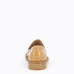 Mocassins Nadege Camel Effet Croco A Clous
