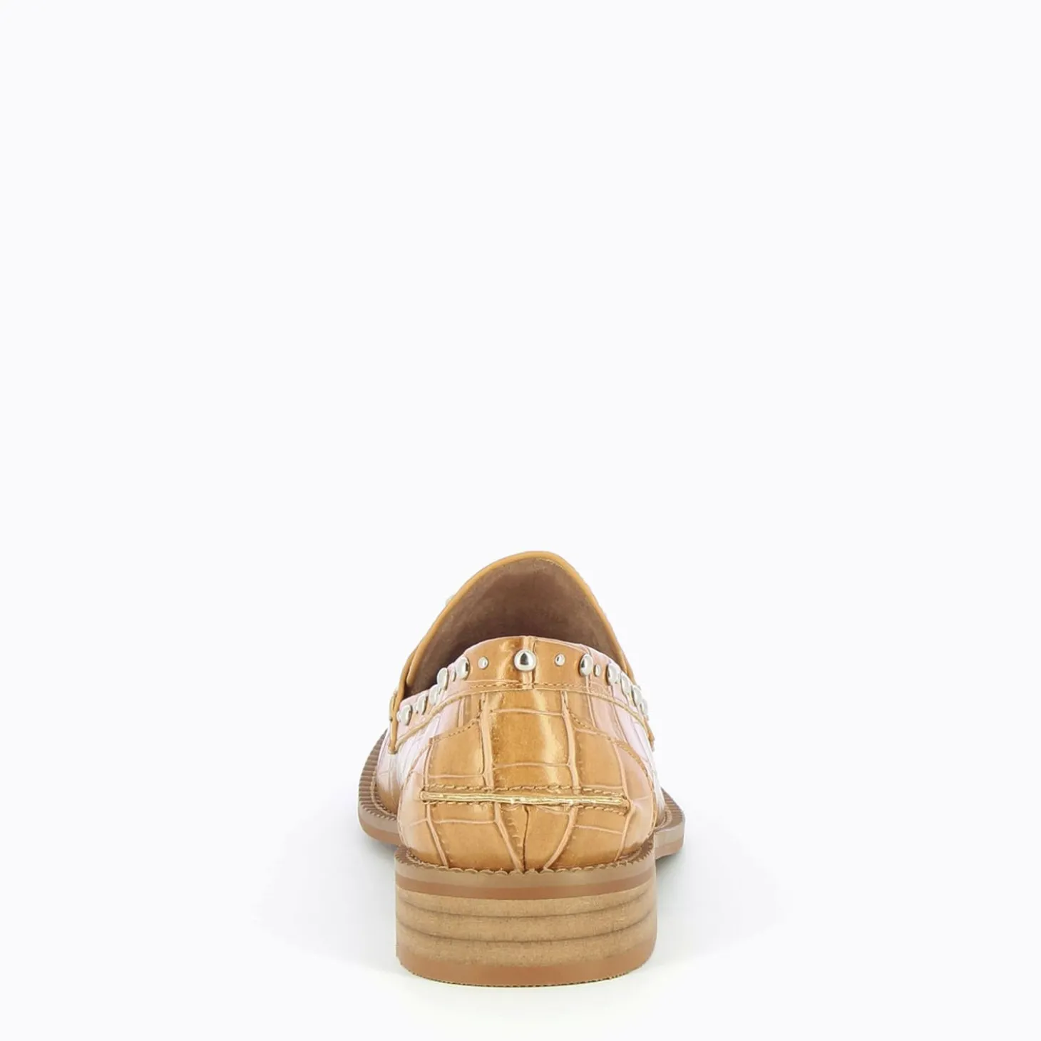 Mocassins Nadege Camel Effet Croco A Clous
