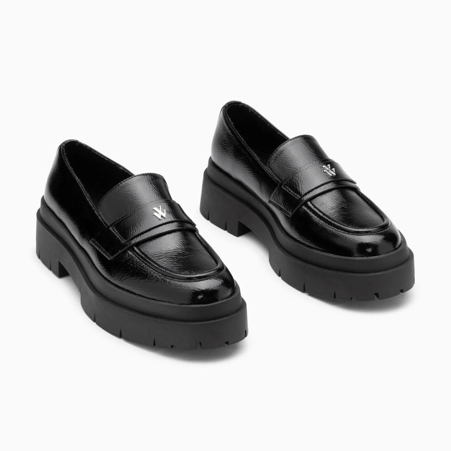 Mocassins Rosalie Noirs A Plateforme Crantee