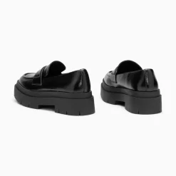 Mocassins Rosalie Noirs A Plateforme Crantee