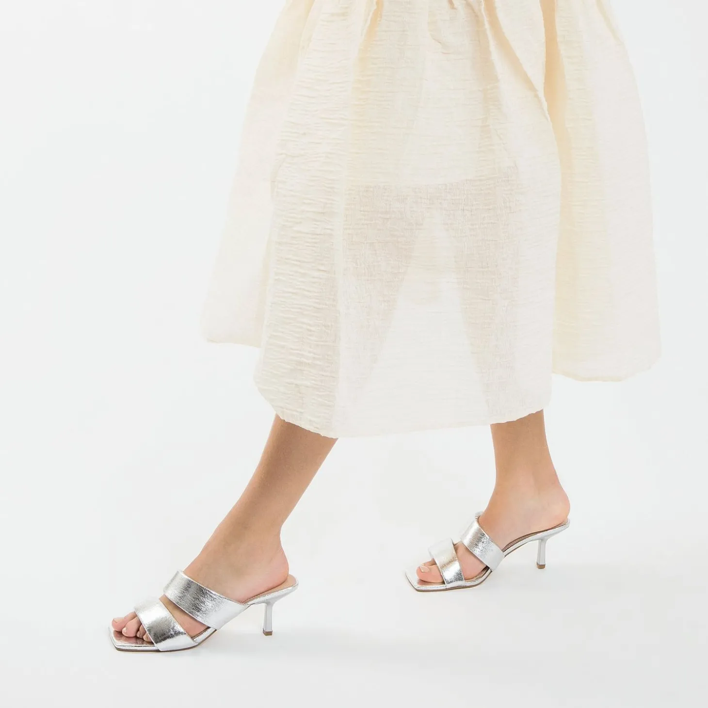 Mules Elia Argent A Brides Rembourrees