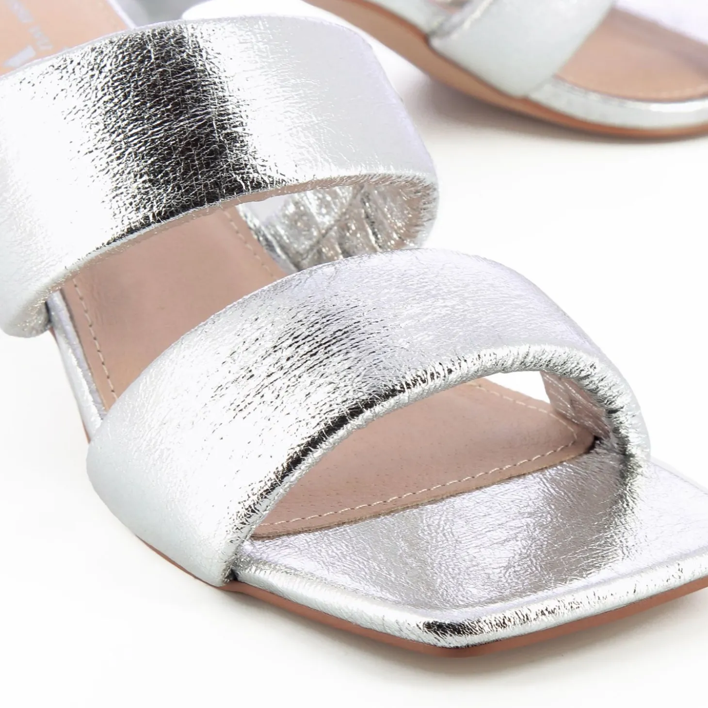 Mules Elia Argent A Brides Rembourrees
