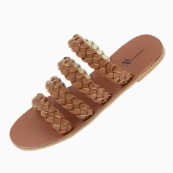 Mules Mila A Brides Tressees Camel