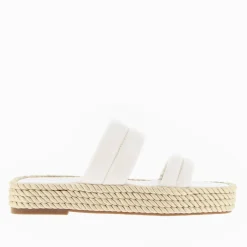 Mules Nala Beige Clair A Plateforme Cordes