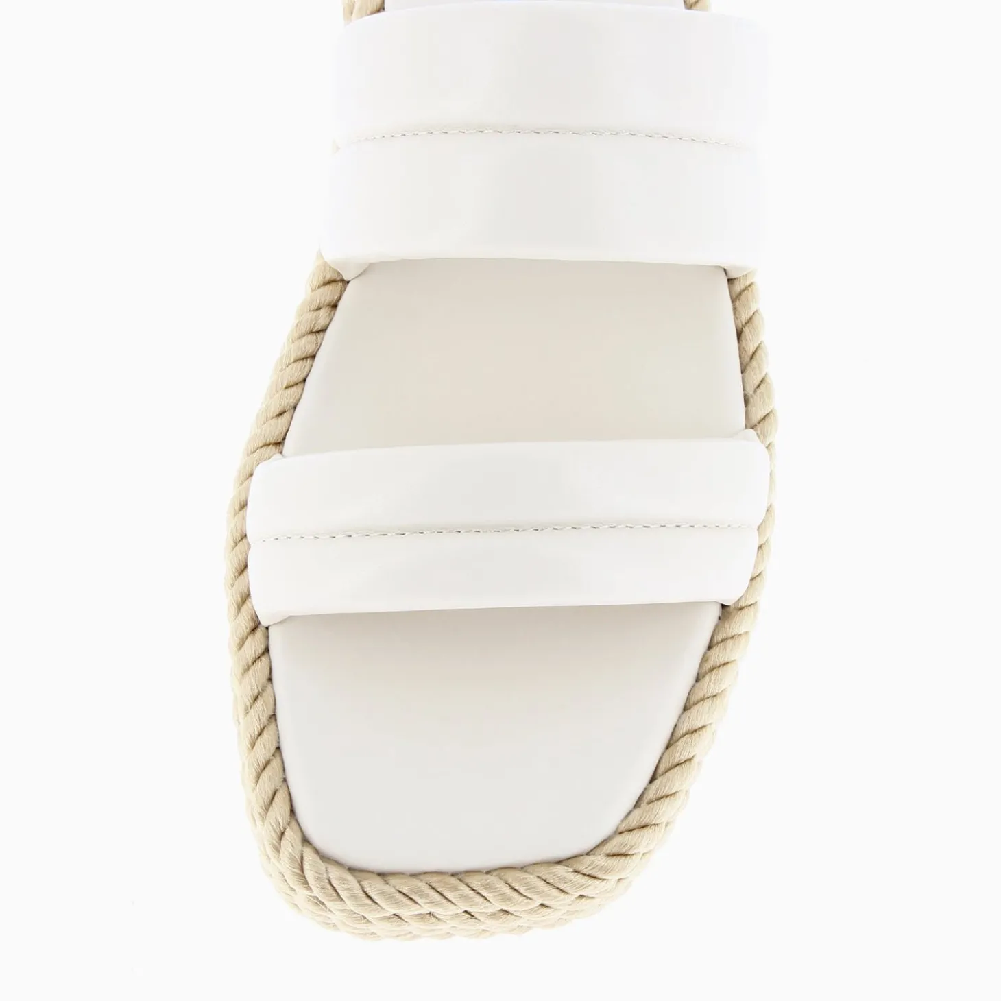 Mules Nala Beige Clair A Plateforme Cordes