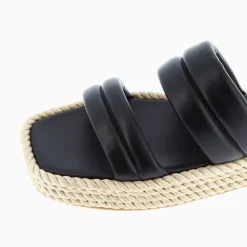 Mules Nala Noires A Plateforme Cordes
