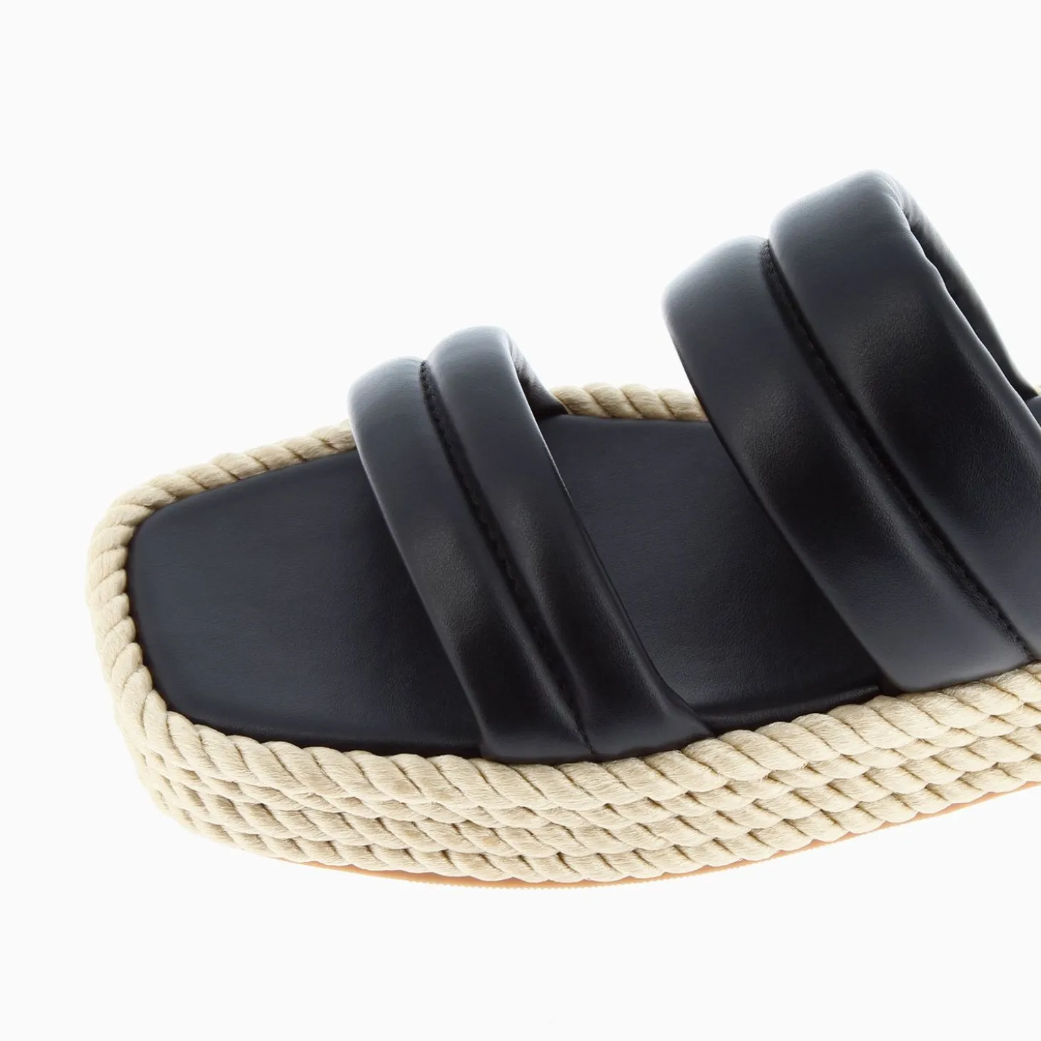 Mules Nala Noires A Plateforme Cordes