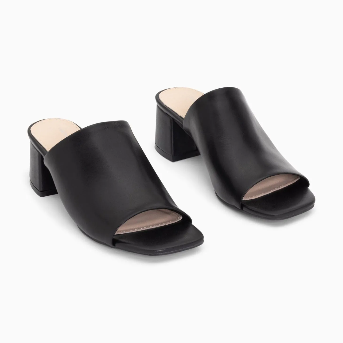 Mules Peep-Toe Helene Noires A Talon