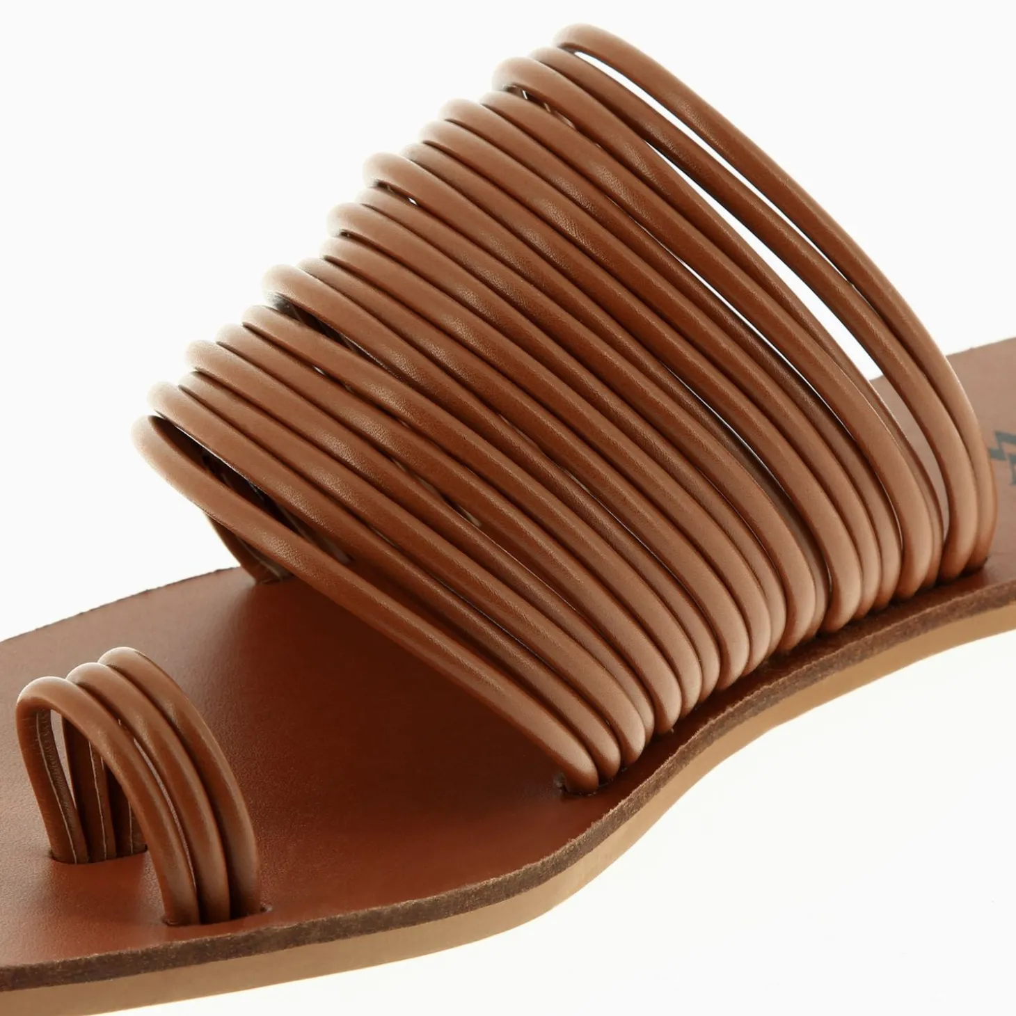Mules Thea Camel A Multiples Brides Et Passe-Pouce