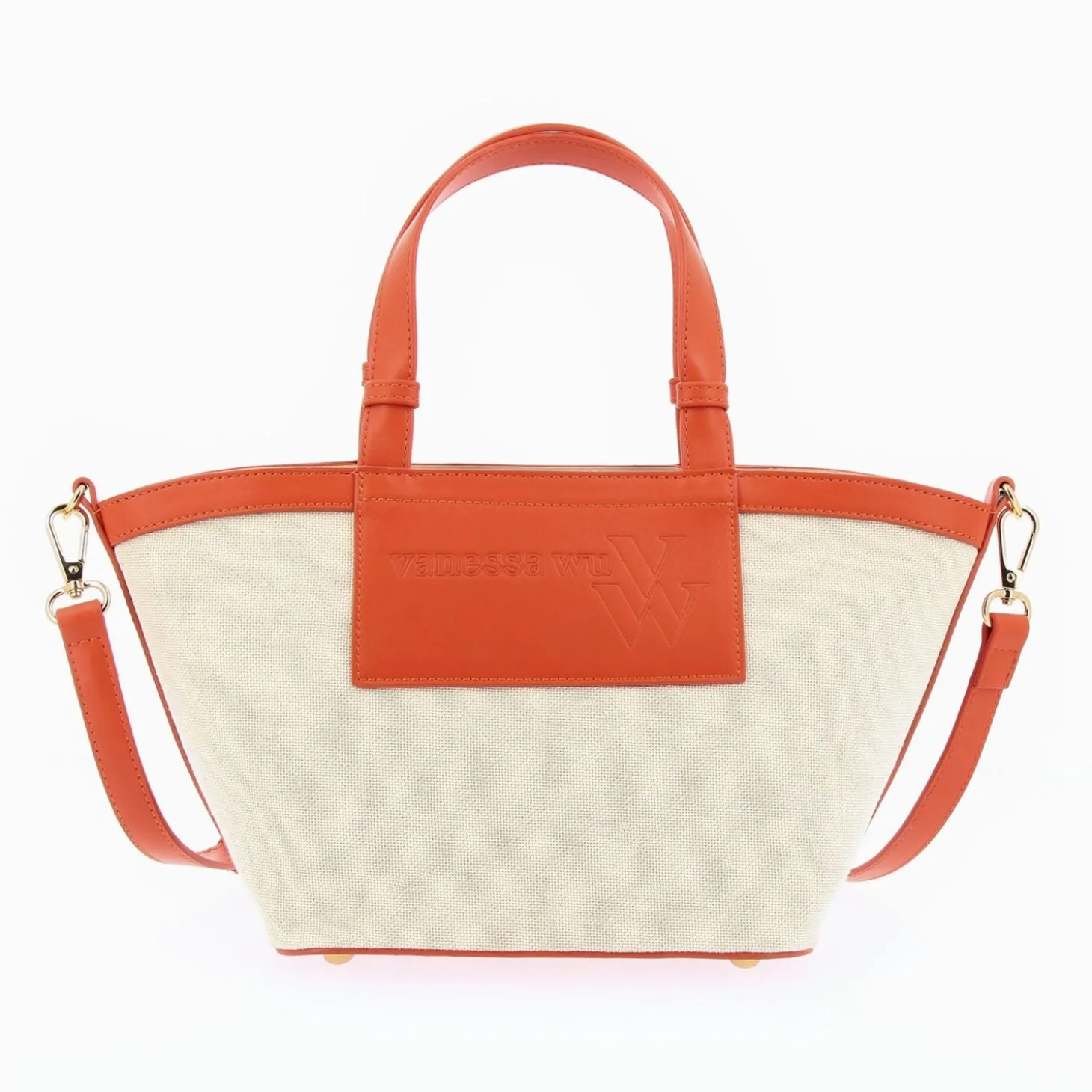 Petit Sac Cabas Trapeze Eve Beige Et Orange
