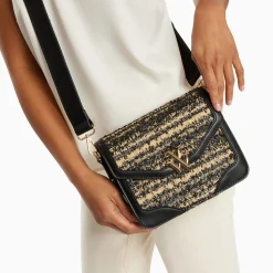 Petit Sac Cartable Aline Noir Et Beige