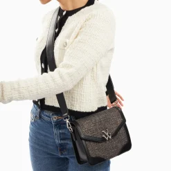 Petit Sac Cartable Blair Noir En Tweed