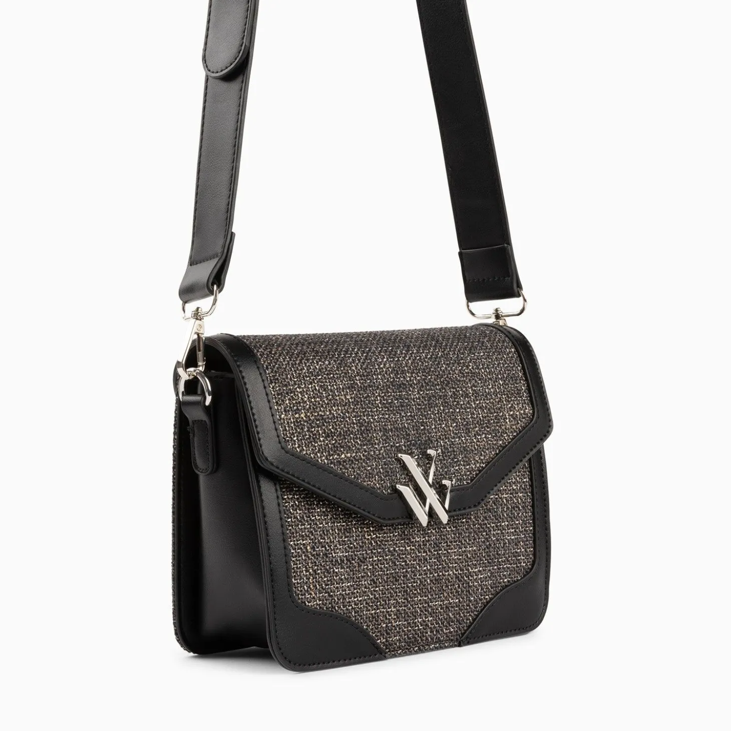 Petit Sac Cartable Blair Noir En Tweed