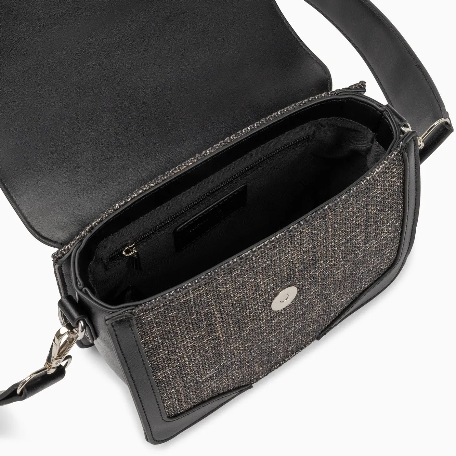 Petit Sac Cartable Blair Noir En Tweed