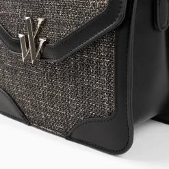 Petit Sac Cartable Blair Noir En Tweed