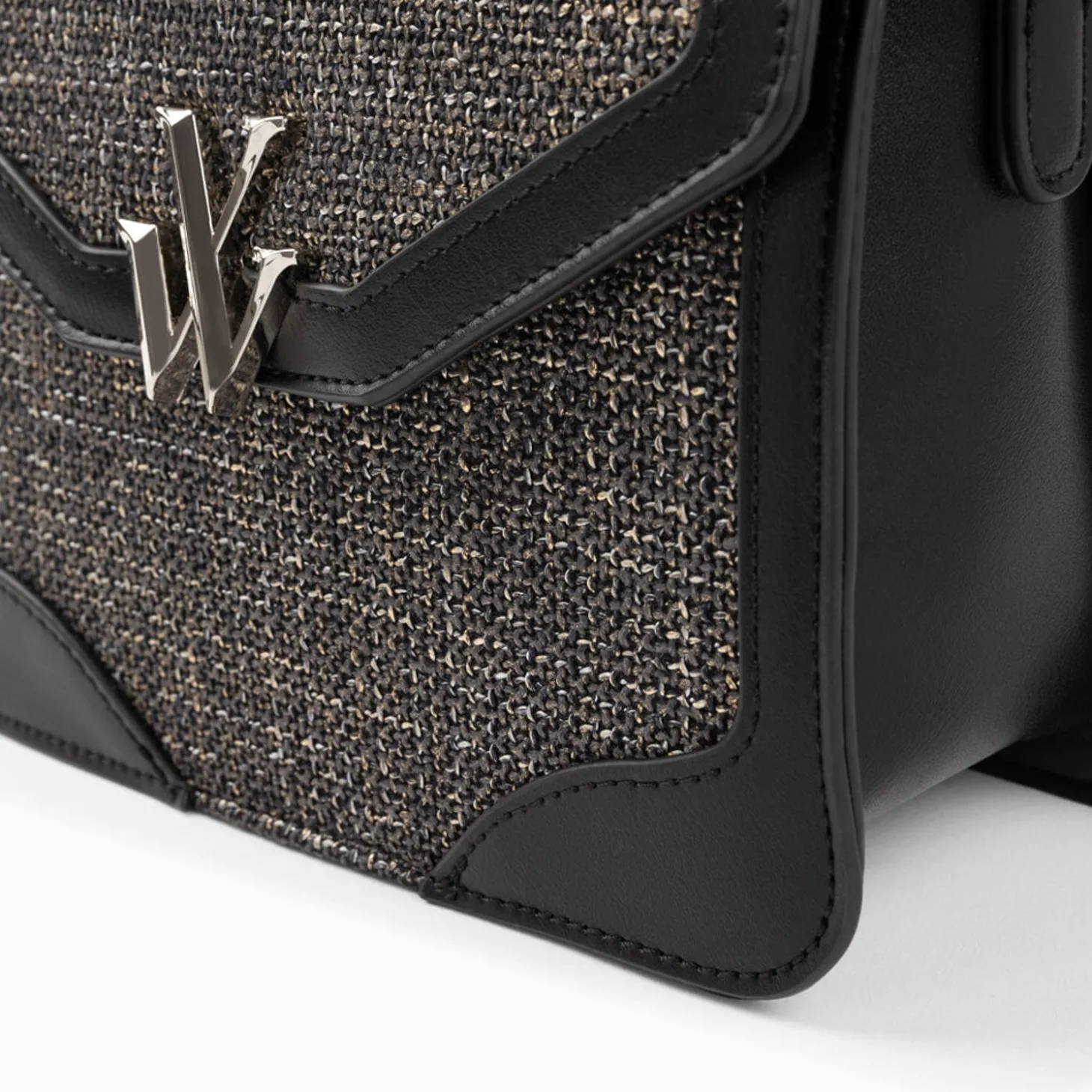 Petit Sac Cartable Blair Noir En Tweed