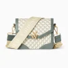 Petit Sac Cartable Karen Vert A Toile Monogramme