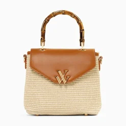 Sac A Main Gwenaelle Camel A Anse En Faux Bambou