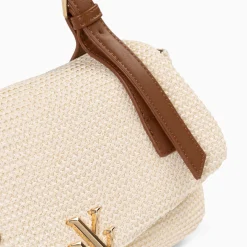 Sac Baguette Isaline En Raphia Beige Clair A Anse Tressee