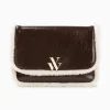 Sac Bandouliere Bertina Marron A Rabat Et Faux Shearling
