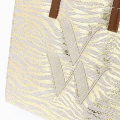 Sac Cabas Monogramme Emilia Zebre Or