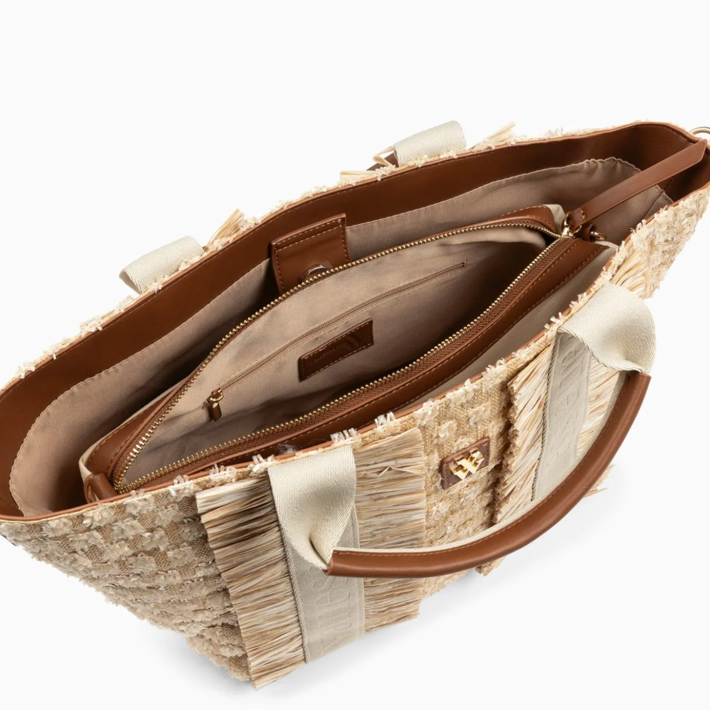 Sac Cabas Trapeze Maya Beige A Franges