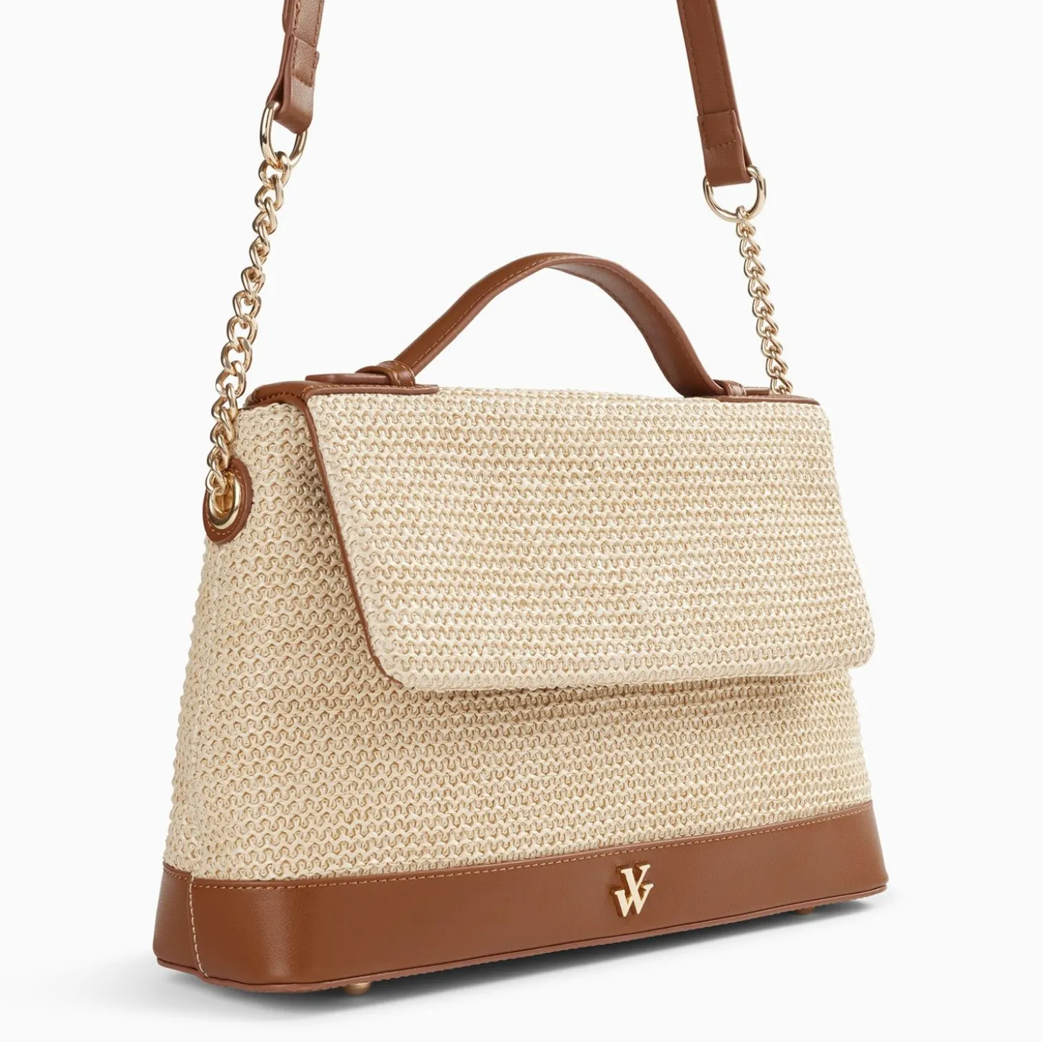Sac Cartable Lisa En Raphia Beige A Details Camel